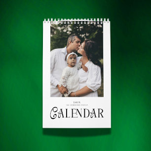 Moderne Minimaal Chic Typografie Aangepaste Famili Kalender