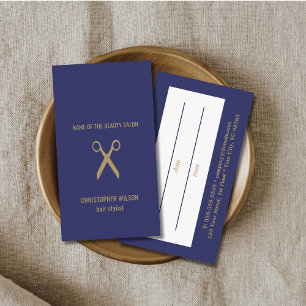 Moderne Minimaal Donkerblauw Nepgoud Afsprakenkaartje