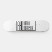 Moderne Minimaal Eerste Letters & Naam Logo Skateboard (Horizontaal)