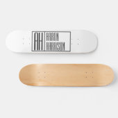 Moderne Minimaal Eerste Letters & Naam Logo Skateboard (Horizontaal)