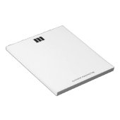 Moderne Minimaal Effen Zwart Witte Aangepaste Mono Notitieblok (Schuin)