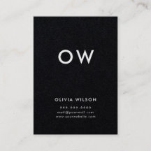 Moderne Minimaal Effen Zwarte Monogram Initiaal