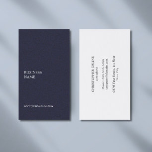 Moderne Minimaal Elegante Getextureerde Blauwe Con Visitekaartje