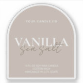 Moderne Minimaal Elegante Kaarslabel met Boog Sticker (Voorkant)