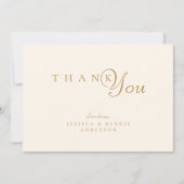 Moderne minimaal elegante koperen typografie bruil bedankkaart (Voorkant)