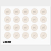 Moderne minimaal elegante script monogram bruiloft ronde sticker (Vel)