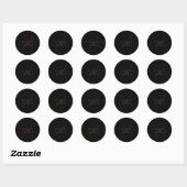 Moderne minimaal elegante script monogram bruiloft ronde sticker (Vel)