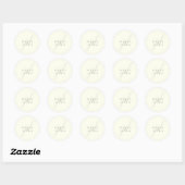 Moderne minimaal elegante script monogram bruiloft ronde sticker (Vel)