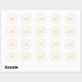 Moderne minimaal elegante script monogram bruiloft ronde sticker (Vel)