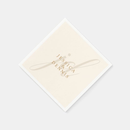 Moderne minimaal elegante script monogram bruiloft servet (Hoek)