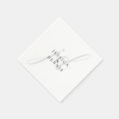 Moderne minimaal elegante script monogram bruiloft servet (Hoek)