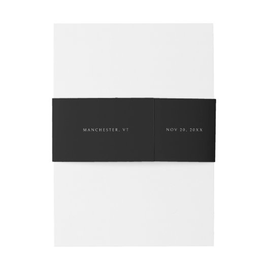 Moderne minimaal elegante script monogram bruiloft uitnodigingen wikkel (Achterkant Voorbeeld)