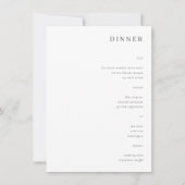 Moderne Minimaal Esthetisch Trouwdiner Menu Kaart (Voorkant)