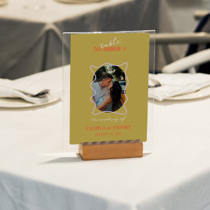 Moderne Minimaal Foto   Tafelnummerkaart Kaart