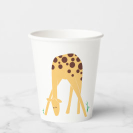 Moderne Minimaal Gele Giraffe Baby shower Verjaard Papieren Bekers