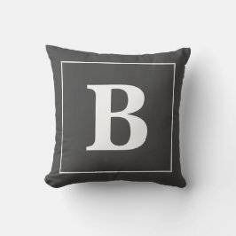 Moderne Minimaal Gepersonaliseerde Monogram Frame Kussen