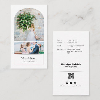 Moderne Minimaal Huwelijksfotograaf Foto verticaal Visitekaartje
