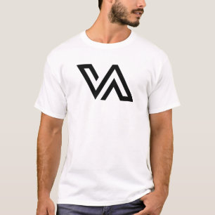 Moderne Minimaal Letter VA Monogram T-shirt