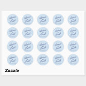 Moderne Minimaal Minimalistische Blauwe Bruiloft Ronde Sticker (Vel)