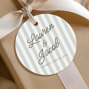 Moderne Minimaal Minimalistische Groene Strepen Br Bedankjes Labels