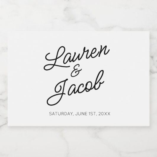 Moderne Minimaal Minimalistische Zwarte Witte Trou Sparkling Wijnetiket (Enkel label)