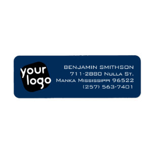     Moderne Minimaal Navy Blauwe Aangepaste Retour Etiket
