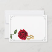 Moderne Minimaal Rose en Ringen Trouwreceptie Kaart (Achterkant)