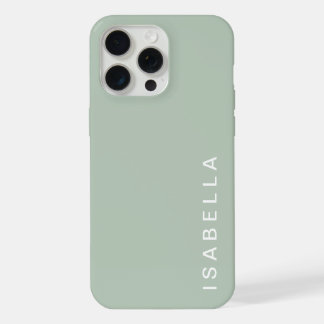 Moderne Minimaal Saliegroen Gepersonaliseerde Naam iPhone 15 Pro Max Hoesje