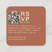 Moderne minimaal Terracotta RSVP QR Code Kaart (Voorkant)