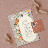 Moderne minimaal Terracotta RSVP QR Code Kaart