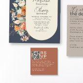 Moderne minimaal Terracotta RSVP QR Code Kaart