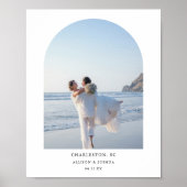 Moderne Minimaal Trouwboog Koppel Foto Poster (Voorkant)