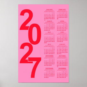 Moderne Minimaal Typografisch Elegante 2027 Agenda Poster