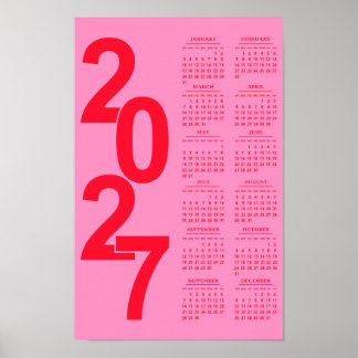 Moderne Minimaal Typografisch Elegante 2027 Agenda Poster
