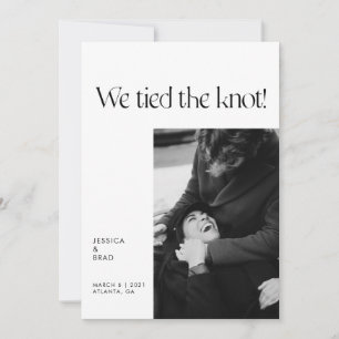 Moderne Minimaal Typography Net Getrouwd Gevlucht Aankondiging
