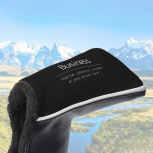 Moderne Minimaal Zakelijke Naam & andere Info Zw Golfheadcover