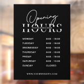 Moderne Minimaal Zwarte Logo Zakelijke Openingsure Raamsticker (Vel 2)