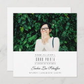 Moderne & Minimal Afstuderen Foto uitnodigen Kaart (Voorkant / Achterkant)