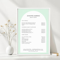 Moderne Minimal Arch Green Salon prijslijst