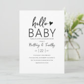 Moderne Minimal Baby Shower Kaart (Staand voorkant)
