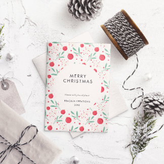 Moderne Minimal Bauble Pattern Corporate Kerstmis Feestdagenkaart