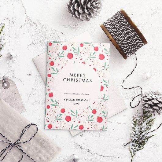 Moderne Minimal Bauble Pattern Corporate Kerstmis Feestdagenkaart