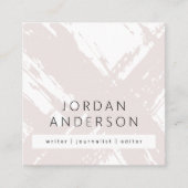 Moderne minimal bleek roos grey penseelstreken vierkante visitekaartje (Voorkant)
