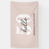 Moderne Minimal Blush Pink Typografie 50ste verjaa Spandoek (Verticaal)