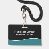 Moderne Minimal Budget Personeelsnaam Badges (Achterkant met lanyard)