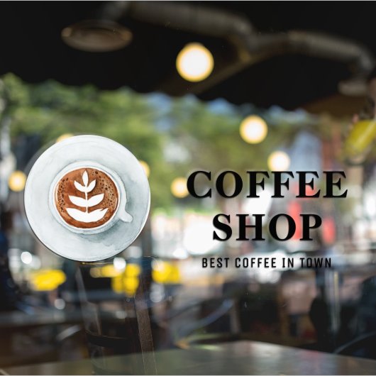 Moderne Minimal Coffee Shop Professional Raamsticker