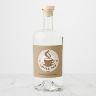 Moderne Minimal Coffee Shop professionele winkel Likeurfles Etiket