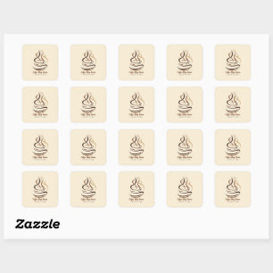 Moderne Minimal Coffee Shop professionele winkel Vierkante Sticker