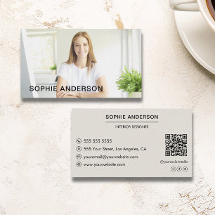 Moderne Minimal Custom Photo Professional Visitekaartje
