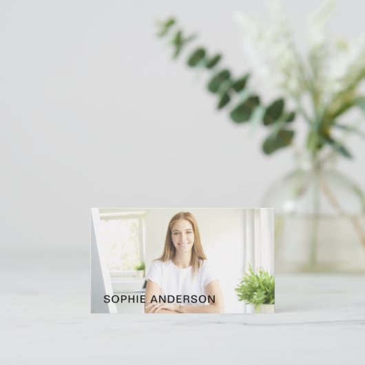 Moderne Minimal Custom Photo Professional Visitekaartje (Staand voorkant)
